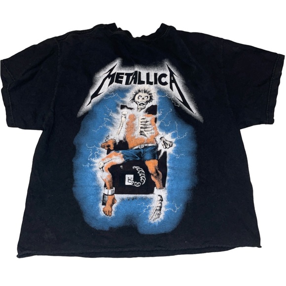 metalica Tops - Metallica crop top womens medium custom shirt ride the lighting